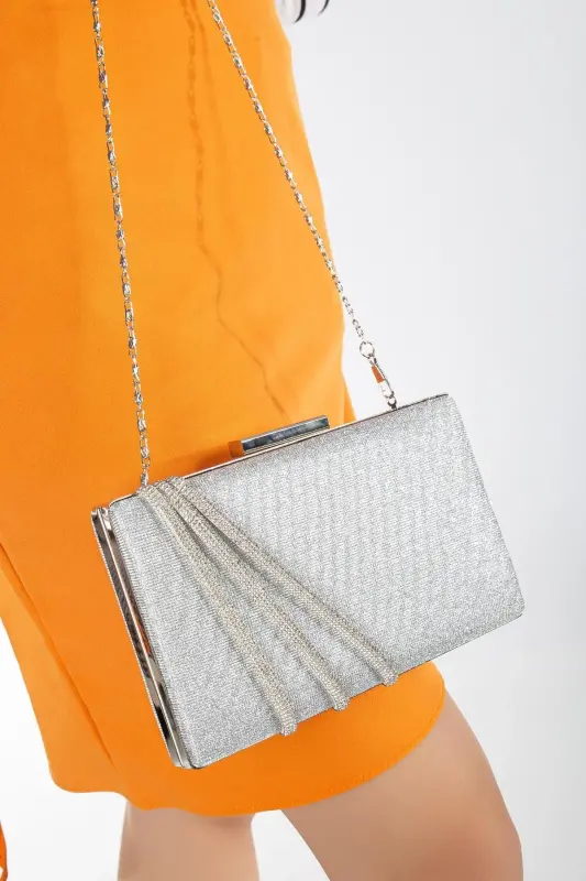 Suins Cora Abiye Çanta Gece Çantası Portföy Clutch Çanta - Gümüş - 2