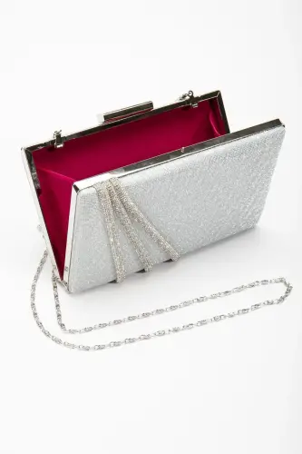 Suins Cora Abiye Çanta Gece Çantası Portföy Clutch Çanta - Gümüş - 3