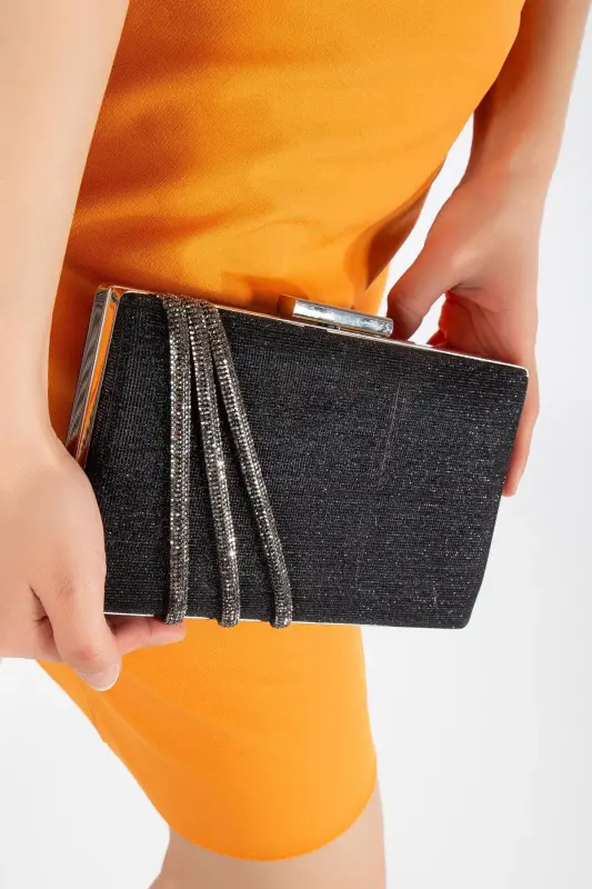 Suins Cora Evening Bag Clutch Purse Prom Clutch-Black - SUİNS SHOES