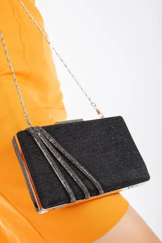 Suins Cora Evening Bag Clutch Purse Prom Clutch-Black - SUİNS SHOES (1)