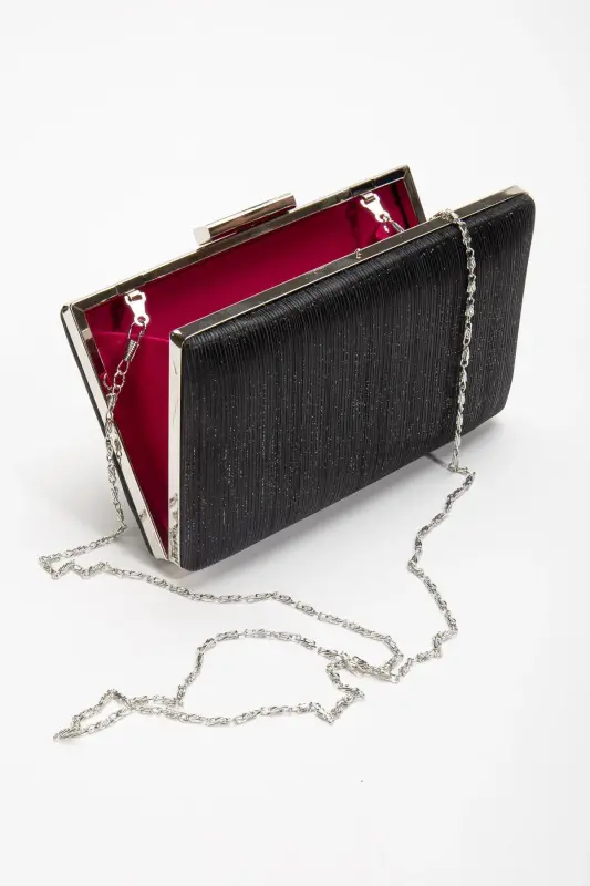 Suins Ella Abiye Çanta Gece Çantası Portföy Clutch Çanta-Siyah - 3