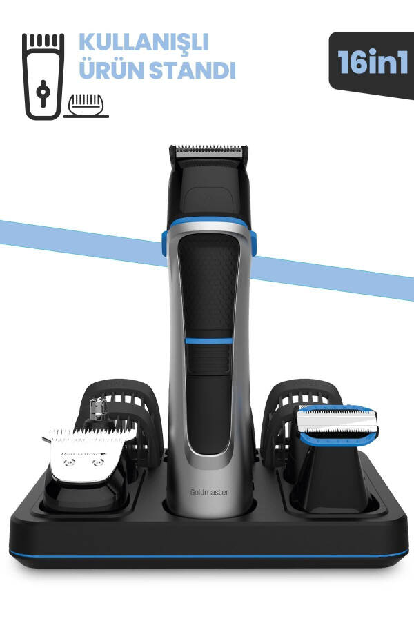 Suit IPX5 Waterproof Magnetic Charging Stand 16 in 1 Men's Grooming Set - 18