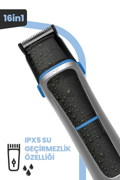 Suit IPX5 Waterproof Magnetic Charging Stand 16 in 1 Men's Grooming Set - 19