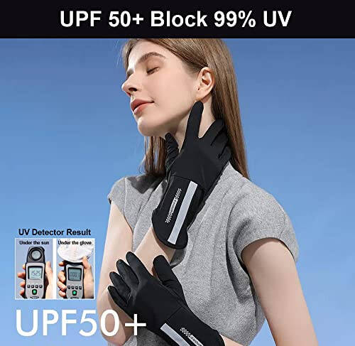 SUJAYU UV Protection Gloves Driving Gloves Women, Full Finger UV Gloves Sun Gloves Sun Protection Gloves, Thin Gloves UV Light Gloves Women Cycling Gloves for Women - 3