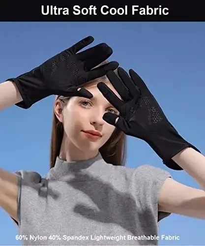 SUJAYU UV Protection Gloves Driving Gloves Women, Full Finger UV Gloves Sun Gloves Sun Protection Gloves, Thin Gloves UV Light Gloves Women Cycling Gloves for Women - 3