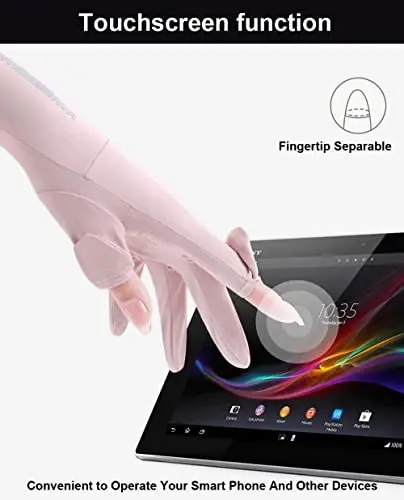 SUJAYU UV Protection Gloves Driving Gloves Women, Full Finger UV Gloves Sun Gloves Sun Protection Gloves, Thin Gloves UV Light Gloves Women Cycling Gloves for Women - 4