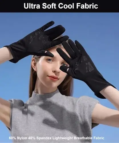 SUJAYU UV Protection Gloves Driving Gloves Women, Full Finger UV Gloves Sun Gloves Sun Protection Gloves, Thin Gloves UV Light Gloves Women Cycling Gloves for Women - 4