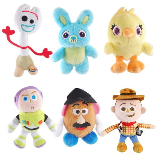 Suliutoys 6 Piece/set Stuffed Plush Toys Story Woody Forky Bunny Alien Buzz Lightyear Mr Potato Model Doll Kids Toy Gift - 1