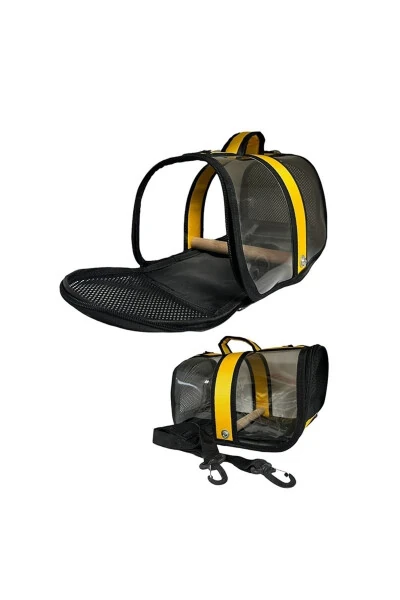 Sultan Parrot Travel Carrier (with perch) Royal Capitano Yellow Bird Travel Carrier (30cmx22cmx21cm) - Modazone (1)