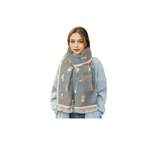 Sumato Scarf for Women Fall Winter Shawl Wraps Long Women Scarves Warm Soft Plush‌ Classic Cat Style - 1