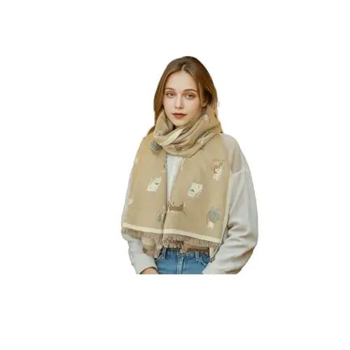 Sumato Scarf for Women Fall Winter Shawl Wraps Long Women Scarves Warm Soft Plush‌ Classic Cat Style - 1