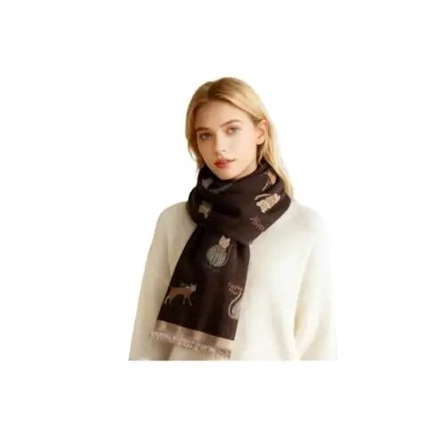 Sumato Scarf for Women Fall Winter Shawl Wraps Long Women Scarves Warm Soft Plush‌ Classic Cat Style - 1