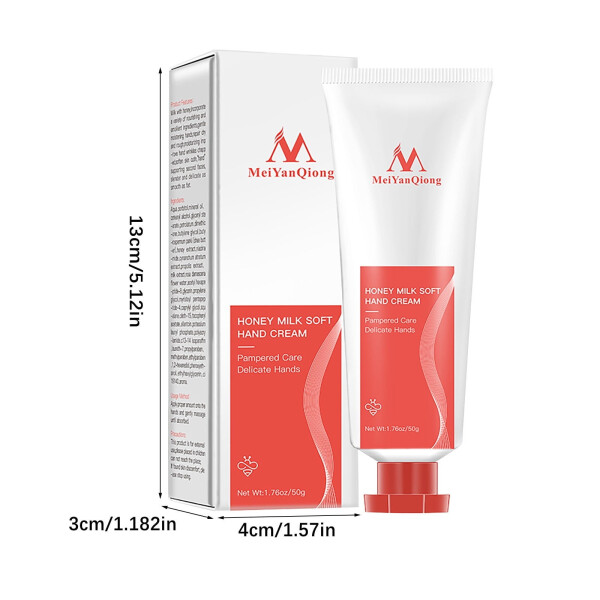 SUMDUINO Hand Cream for Dry Cracked Hands, Contains Honey Milk, Nutrition Repair Emulsion, Hand Cream, Whitening Moisturizi - 3