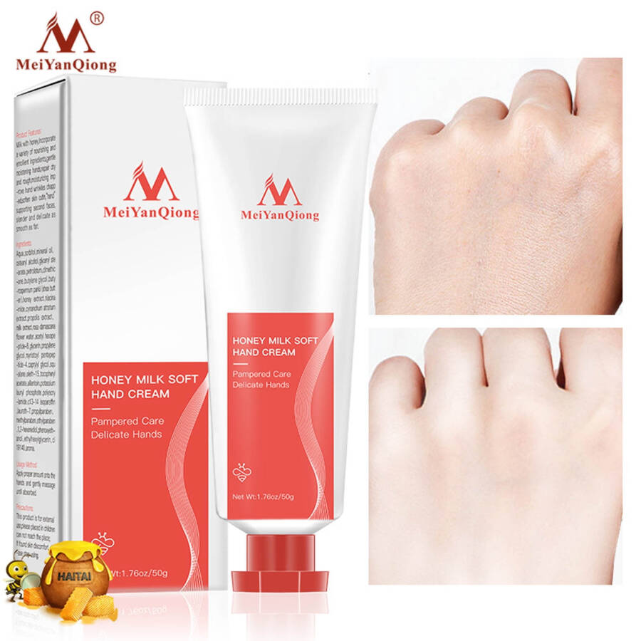 SUMDUINO Hand Cream for Dry Cracked Hands, Contains Honey Milk, Nutrition Repair Emulsion, Hand Cream, Whitening Moisturizi - 5