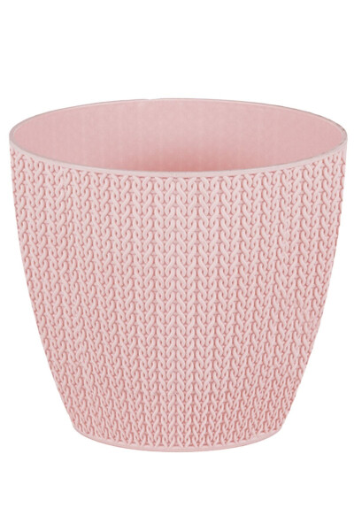 Sumela Knitted Pot No3 2.5 Liters Self-Plate Plant Flower Pot-Rosewood - BLISS