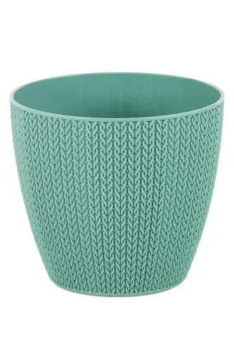 Sümela Knitted Pot No3 2.5 Liters Self-Tray Plant Flower Pot-Green - 1
