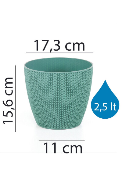 Sümela O'rash Qozon №3 2,5 Litr O'z-o'zidan Plastinkali O'simlik Gul Qozoni - Singan Oq - BLISS (1)