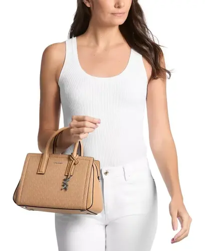 Сумка Michael Kors Laila Small Signature Logo Satchel - Peanut - 5