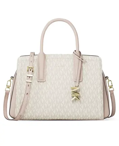 Сумка Michael Kors Laila Small Signature Logo Satchel - ванильный/нежно-розовый 