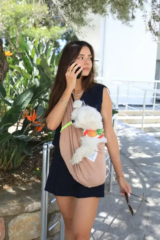 Сумка-переноска для собак цвета загара (PET SLING) Кенгуру - бежевый - 7