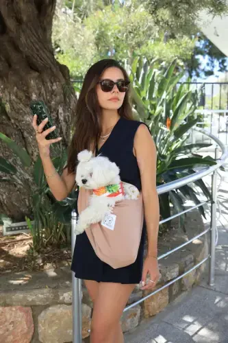 Сумка-переноска для собак цвета загара (PET SLING) Кенгуру - бежевый - 8