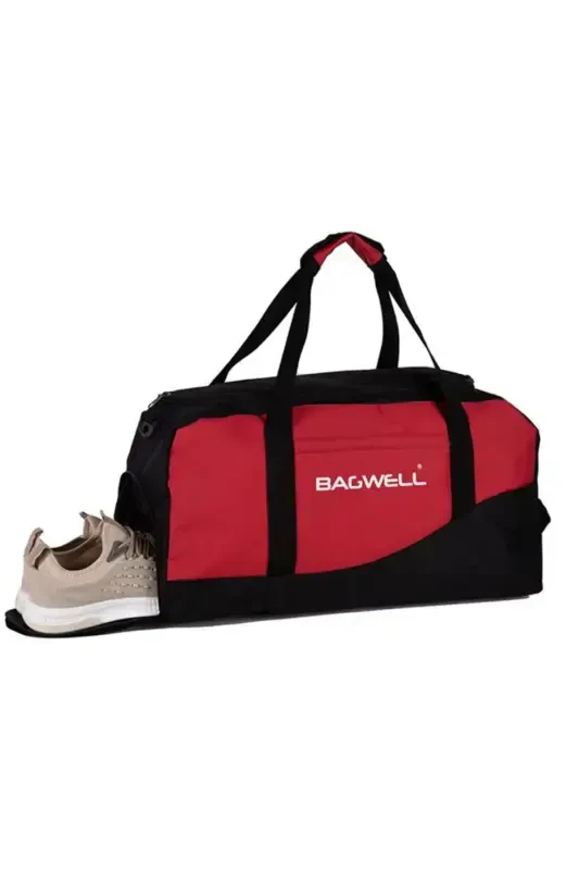 Сумка спортивная дорожная и фитнес с отделением для обуви - Красная - 1
