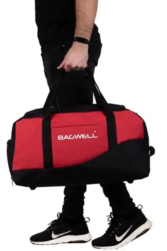 Сумка спортивная дорожная и фитнес с отделением для обуви - Красная - 2