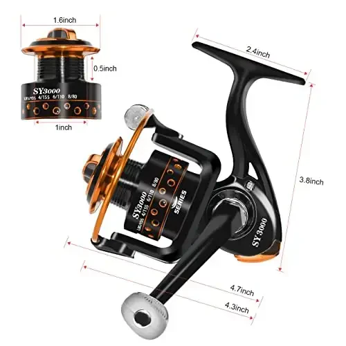 Summer and Centron Spinning Reels, 12 +1 BB Light Weight & Ultra Smooth Reel for Ice/Summer 3000/1000 Fishing Reel by QINGLER - 4