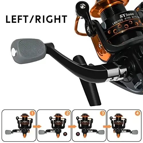 Summer and Centron Spinning Reels, 12 +1 BB Light Weight & Ultra Smooth Reel for Ice/Summer 3000/1000 Fishing Reel by QINGLER - 5