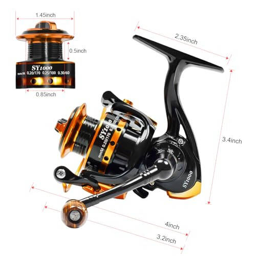 Summer and Centron Spinning Reels, 12 +1 BB Light Weight & Ultra Smooth Reel for Ice/Summer 3000/1000 Fishing Reel by QINGLER - 4