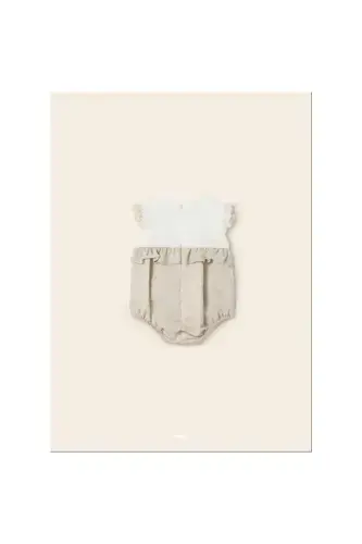 Summer Baby Girl Romper Cream - 3