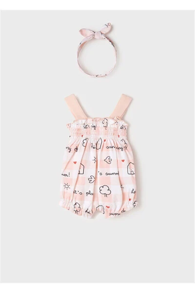 Summer Baby Girl Romper Headband Pink - MAYORAL