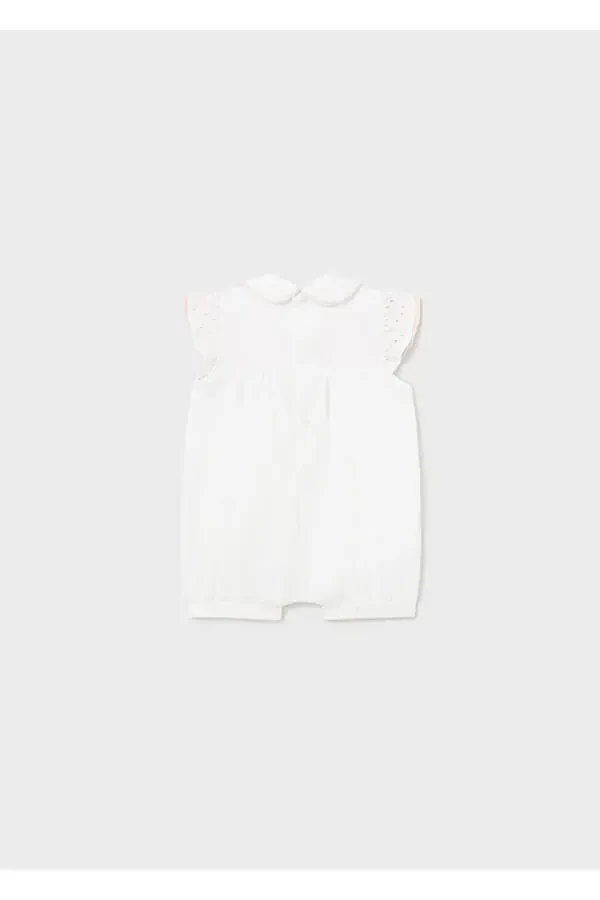 Summer Baby Girl Short Jumpsuit white-pink-White - 3