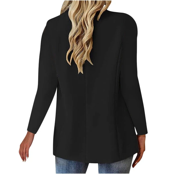 Summer Blazers for Women Lightweight Dressy Casual Blazers Open Front Solid Long Sleeve Work Office Jackets Blazers - QEAGHOU (1)