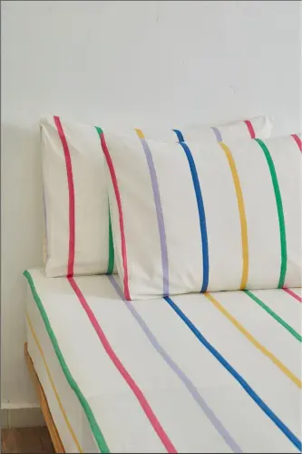 Summer Bomb Fitted Sheet Pillowcase Cotton Single - Double - King - Multicolor - 2