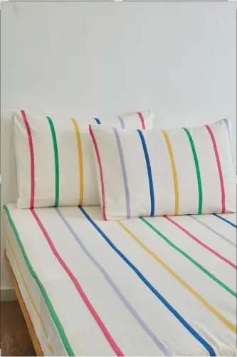 Summer Bomb Fitted Sheet Pillowcase Cotton Single - Double - King - Multicolor 