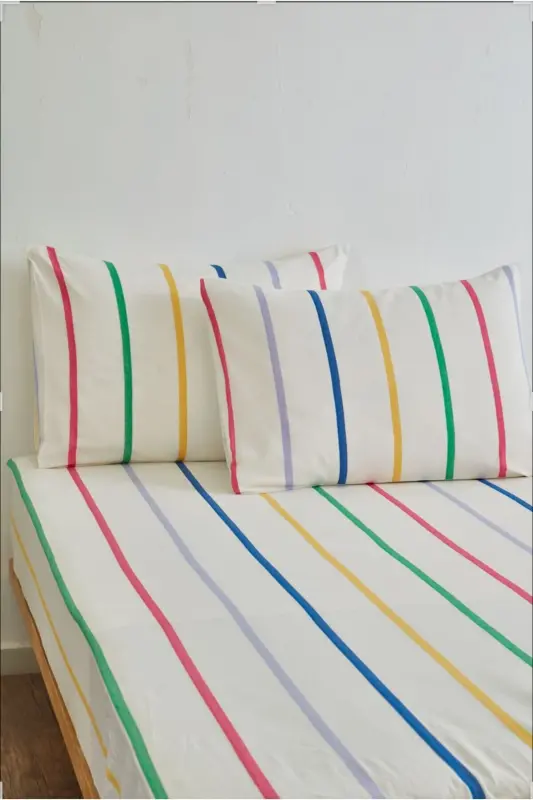 Summer Bomb Fitted Sheet Pillowcase Cotton Single - Double - King - Multicolor - 1