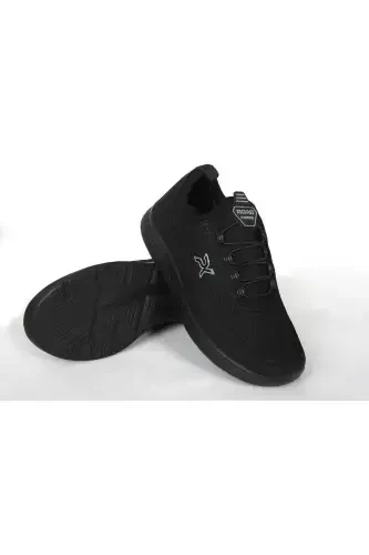 Summer Breathable Daily Men's Sneakers Walking Running-BLACK - 1