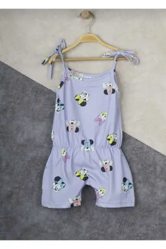 Summer Digital Printed Strappy Girl Jumpsuit Dress-Lilac - BUUFUU (1)