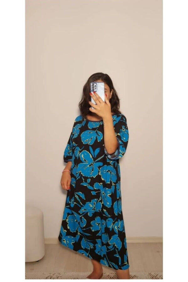 Summer fashion: Plus Size Floral Viscose Dress - 1