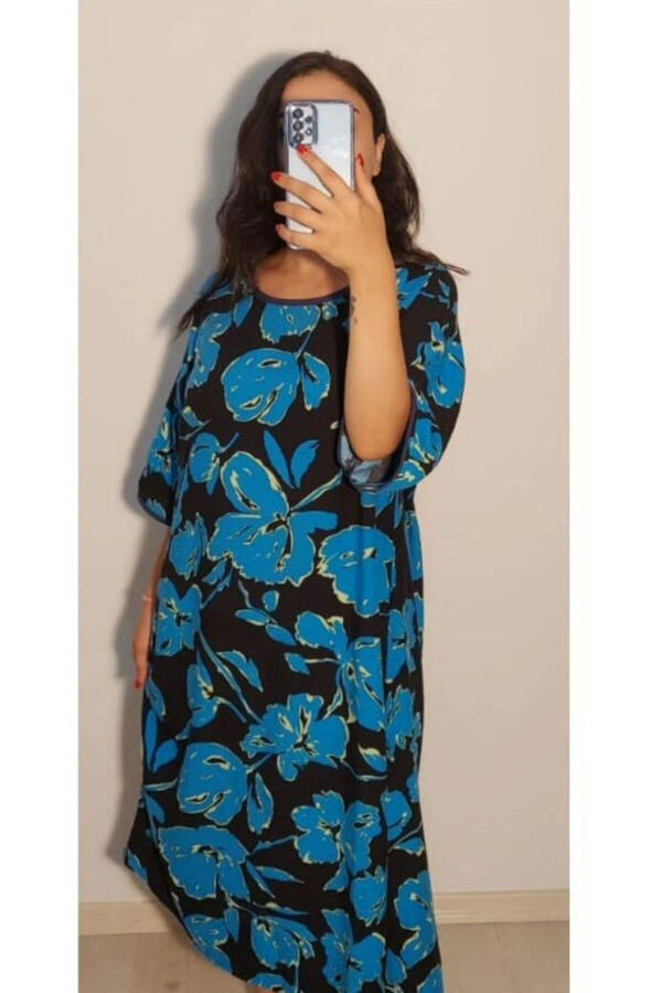 Summer fashion: Plus Size Floral Viscose Dress - 2