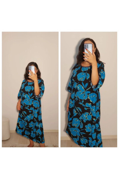 Summer fashion: Plus Size Floral Viscose Dress - 3