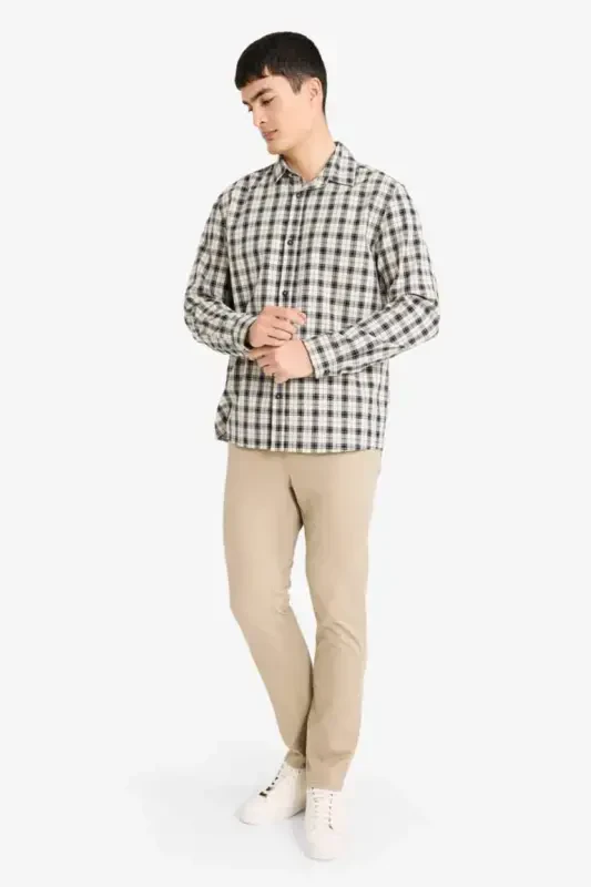 Summer Gabardine Chino Canvas Trousers Slim Fit Narrow Cut Slim Leg Pocketed-Light Mink - 4