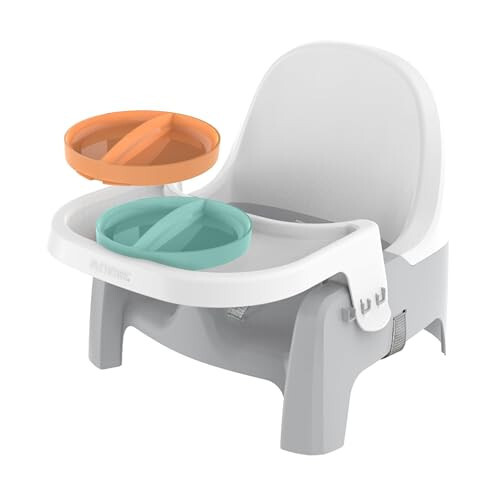 Summer Infant Deluxe Learn-to-Dine Feeding Seat – Infant and Toddler Feeding Chair and Booster Seat with Tray and 2 Snap-in Plates - 32