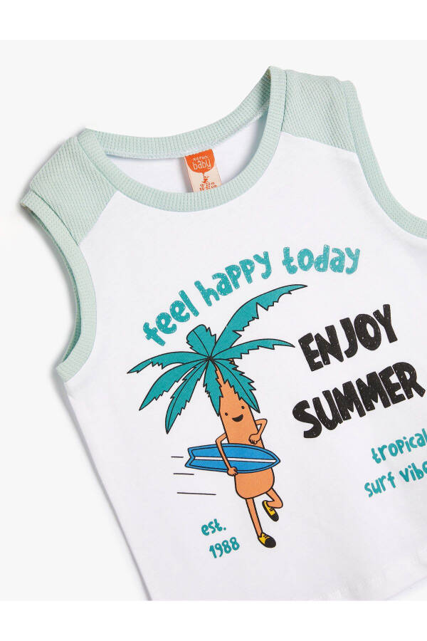 Summer themed, sleeveless athletic tank top with print - 6