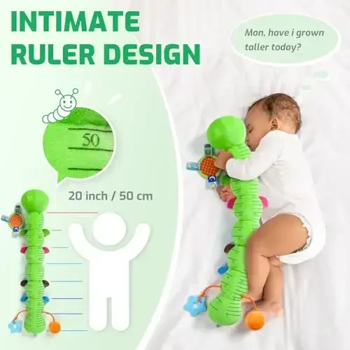 Sumobaby Baby Toys 0-6 6-12 Months, Music Caterpillar Plush Toy with Baby Mirror, Pull String&Crinkle Rattle,Infant Teething Toys,Tummy Time for 0-3-6-12 Month Boys Girls Newborn Gifts (Green-Leaf) - 5