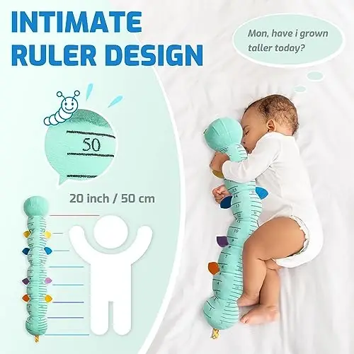 Sumobaby Baby Toys Musical Caterpillar, Tuffed Animal Activity Yumshoq O'yinchoqlar Tishlagich,Multi-Sensorli Crinkle, Rattle va To'qimalar bilan, Qorin vaqti uchun chaqaloq o'yinchoqlari 0 dan 12 Oylik O'g'il bolalar,Qizlar,Caterpillar(Moviy) - 5