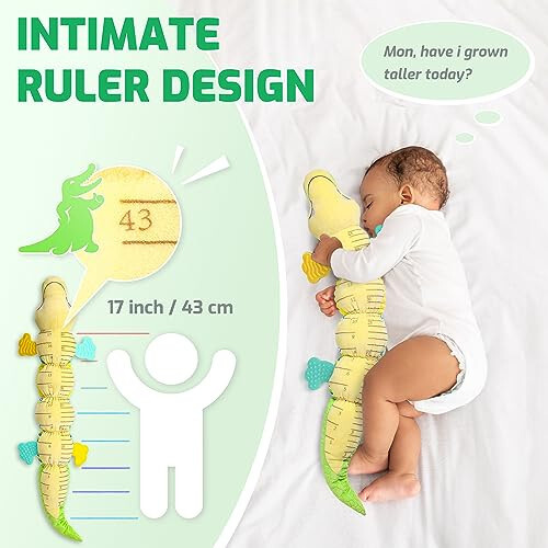 Sumobaby Baby Toys Musical Crocodile, Stuffed Animal Activity Soft Toys with Teether, Multi-Sensory Crinkle, Rattle and Textures, for Tummy Time baby toys 0 to 12 months Boys, Girls, Alligator (Green) - 5