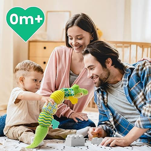 Sumobaby Baby Toys Musical Crocodile, Stuffed Animal Activity Soft Toys with Teether, Multi-Sensory Crinkle, Rattle and Textures, for Tummy Time baby toys 0 to 12 months Boys, Girls, Alligator (Green) - 6