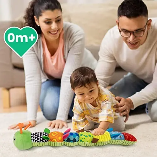 Sumobaby Infant Baby Musical Stuffed Animal Activity Soft Toys with Multi-Sensory Crinkle, Rattle and Textures, for Tummy Time Newborn 0-3-6-12 Months Boys, Girls, Caterpillar 